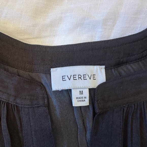 Evereve Black Mandarin Collar Relaxed Blouse - Picture 2 of 3